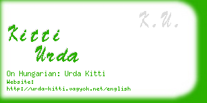 kitti urda business card